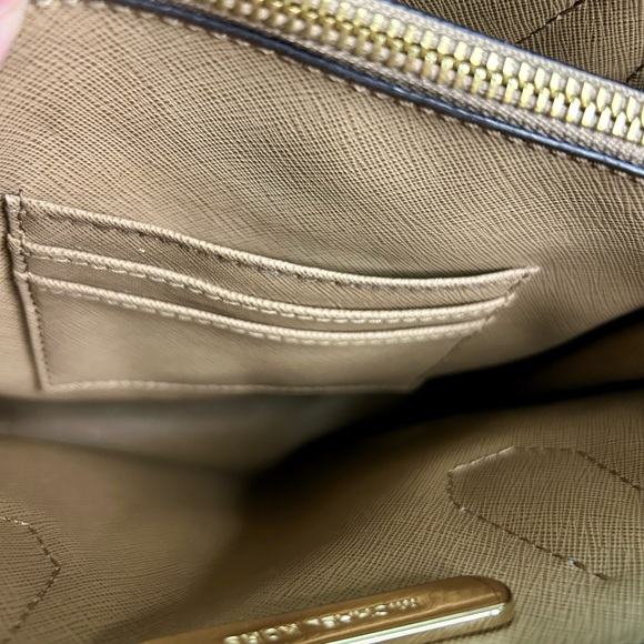 Michael Kors Blue Pebbled Leather Satchel with Gold Accents - Picture 10 of 15